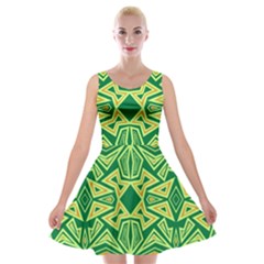 Abstract Pattern Geometric Backgrounds Velvet Skater Dress