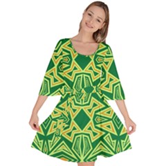 Abstract pattern geometric backgrounds Velour Kimono Dress