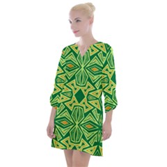 Abstract Pattern Geometric Backgrounds Open Neck Shift Dress by Eskimos