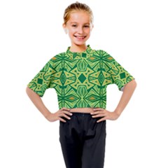 Abstract pattern geometric backgrounds Kids Mock Neck Tee