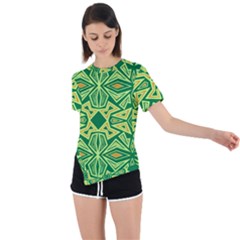 Abstract pattern geometric backgrounds Asymmetrical Short Sleeve Sports Tee