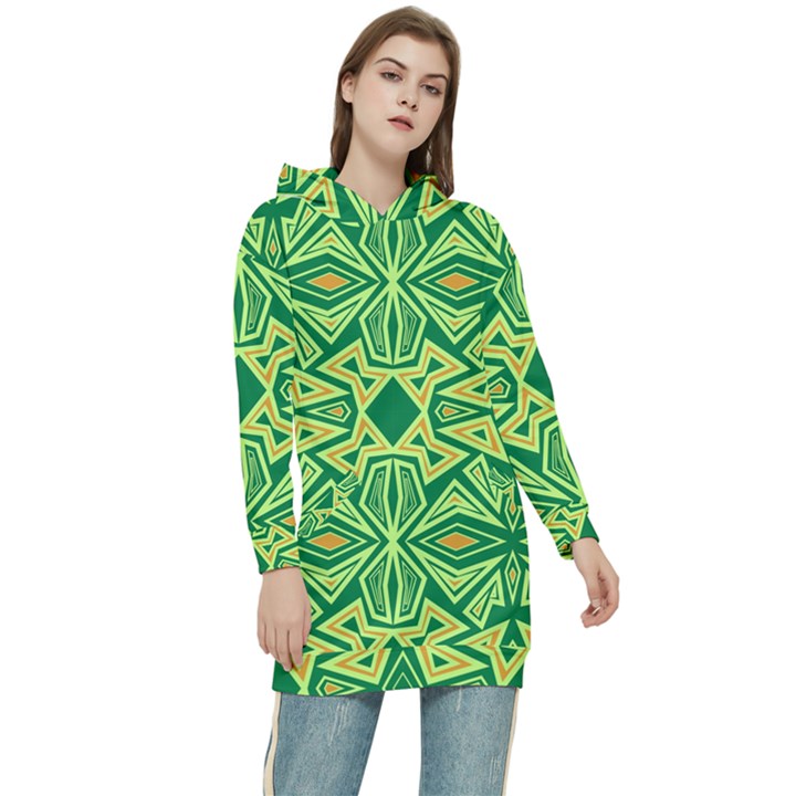 Abstract pattern geometric backgrounds Women s Long Oversized Pullover Hoodie