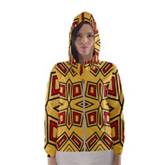 Abstract Pattern Geometric Backgrounds Women s Hooded Windbreaker by Eskimos