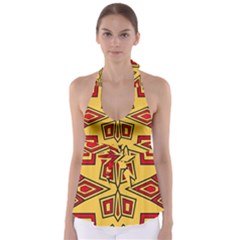 Abstract Pattern Geometric Backgrounds Babydoll Tankini Top by Eskimos