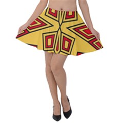 Abstract Pattern Geometric Backgrounds Velvet Skater Skirt