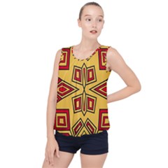 Abstract Pattern Geometric Backgrounds Bubble Hem Chiffon Tank Top by Eskimos