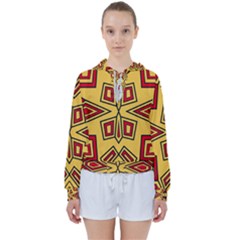 Abstract Pattern Geometric Backgrounds Women s Tie Up Sweat