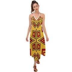 Abstract Pattern Geometric Backgrounds Halter Tie Back Dress  by Eskimos