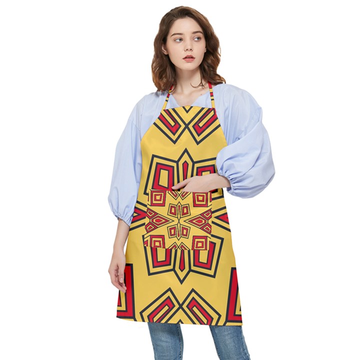 Abstract pattern geometric backgrounds Pocket Apron