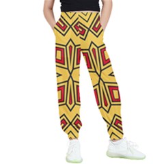 Abstract Pattern Geometric Backgrounds Kids  Elastic Waist Pants by Eskimos