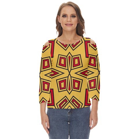 Abstract Pattern Geometric Backgrounds Cut Out Wide Sleeve Top by Eskimos