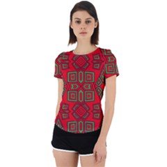 Abstract Pattern Geometric Backgrounds Back Cut Out Sport Tee by Eskimos