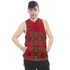 Abstract Pattern Geometric Backgrounds Men s Sleeveless Hoodie by Eskimos