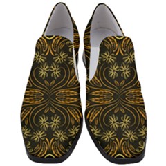 Folk Flowers Print Floral Pattern Ethnic Art Women Slip On Heel Loafers by Eskimos