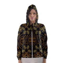 Folk Flowers Print Floral Pattern Ethnic Art Women s Hooded Windbreaker