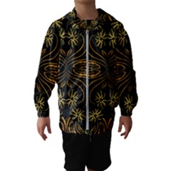 Folk Flowers Print Floral Pattern Ethnic Art Kids  Hooded Windbreaker by Eskimos