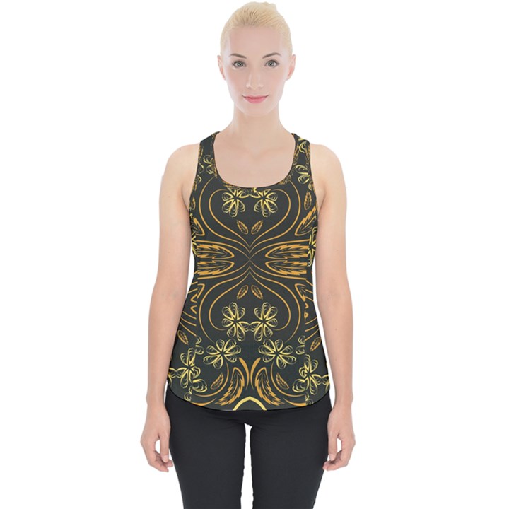 Folk flowers print Floral pattern Ethnic art Piece Up Tank Top