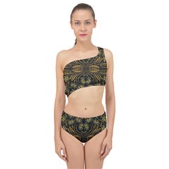 Folk Flowers Print Floral Pattern Ethnic Art Spliced Up Two Piece Swimsuit by Eskimos