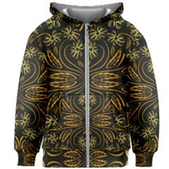 Folk Flowers Print Floral Pattern Ethnic Art Kids  Zipper Hoodie Without Drawstring