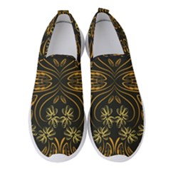 Folk Flowers Print Floral Pattern Ethnic Art Women s Slip On Sneakers by Eskimos