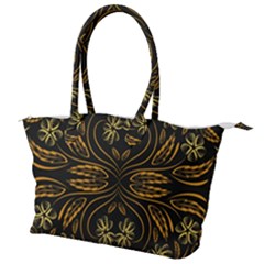 Folk Flowers Print Floral Pattern Ethnic Art Canvas Shoulder Bag by Eskimos