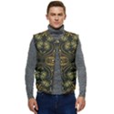 Folk flowers print Floral pattern Ethnic art Men s Short Button Up Puffer Vest	 View1