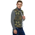 Folk flowers print Floral pattern Ethnic art Men s Short Button Up Puffer Vest	 View2