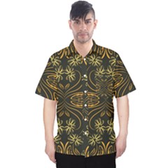 Folk Flowers Print Floral Pattern Ethnic Art Men s Hawaii Shirt