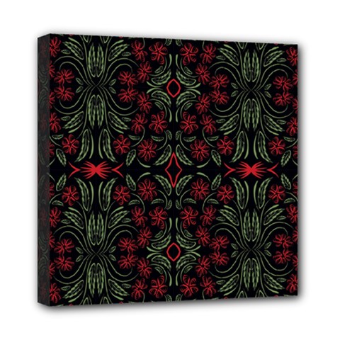 Folk Flowers Print Floral Pattern Ethnic Art Mini Canvas 8  X 8  (stretched) by Eskimos