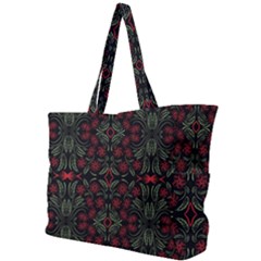 Folk Flowers Print Floral Pattern Ethnic Art Simple Shoulder Bag by Eskimos