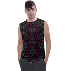 Folk Flowers Print Floral Pattern Ethnic Art Men s Regular Tank Top by Eskimos