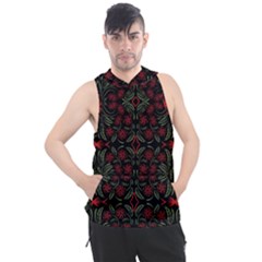 Folk Flowers Print Floral Pattern Ethnic Art Men s Sleeveless Hoodie by Eskimos