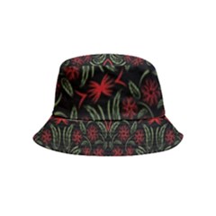 Folk Flowers Print Floral Pattern Ethnic Art Bucket Hat (kids) by Eskimos