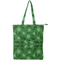 Folk Flowers Print Floral Pattern Ethnic Art Double Zip Up Tote Bag by Eskimos