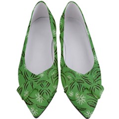 Folk Flowers Print Floral Pattern Ethnic Art Women s Bow Heels by Eskimos