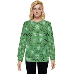 Folk Flowers Print Floral Pattern Ethnic Art Hidden Pocket Sweatshirt