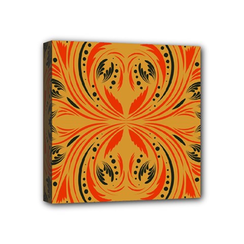 Folk Flowers Print Floral Pattern Ethnic Art Mini Canvas 4  X 4  (stretched) by Eskimos