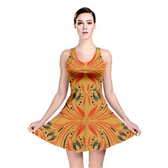 Folk Flowers Print Floral Pattern Ethnic Art Reversible Skater Dress by Eskimos