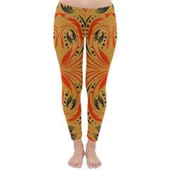 Folk Flowers Print Floral Pattern Ethnic Art Classic Winter Leggings