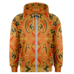 Folk Flowers Print Floral Pattern Ethnic Art Men s Zipper Hoodie