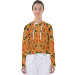 Folk Flowers Print Floral Pattern Ethnic Art Women s Slouchy Sweat