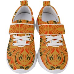 Folk Flowers Print Floral Pattern Ethnic Art Kids  Velcro Strap Shoes by Eskimos