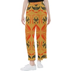 Folk Flowers Print Floral Pattern Ethnic Art Women s Pants  by Eskimos