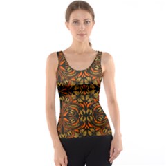 Folk Flowers Print Floral Pattern Ethnic Art Tank Top by Eskimos