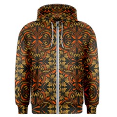 Folk Flowers Print Floral Pattern Ethnic Art Men s Zipper Hoodie