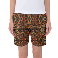 Folk Flowers Print Floral Pattern Ethnic Art Women s Basketball Shorts by Eskimos