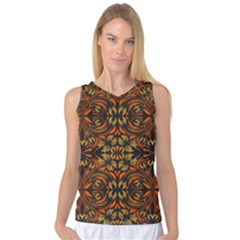 Folk Flowers Print Floral Pattern Ethnic Art Women s Basketball Tank Top by Eskimos