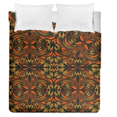 Folk Flowers Print Floral Pattern Ethnic Art Duvet Cover Double Side (queen Size) by Eskimos