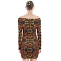 Folk flowers print Floral pattern Ethnic art Long Sleeve Off Shoulder Dress View2