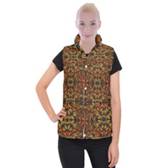 Folk Flowers Print Floral Pattern Ethnic Art Women s Button Up Vest by Eskimos